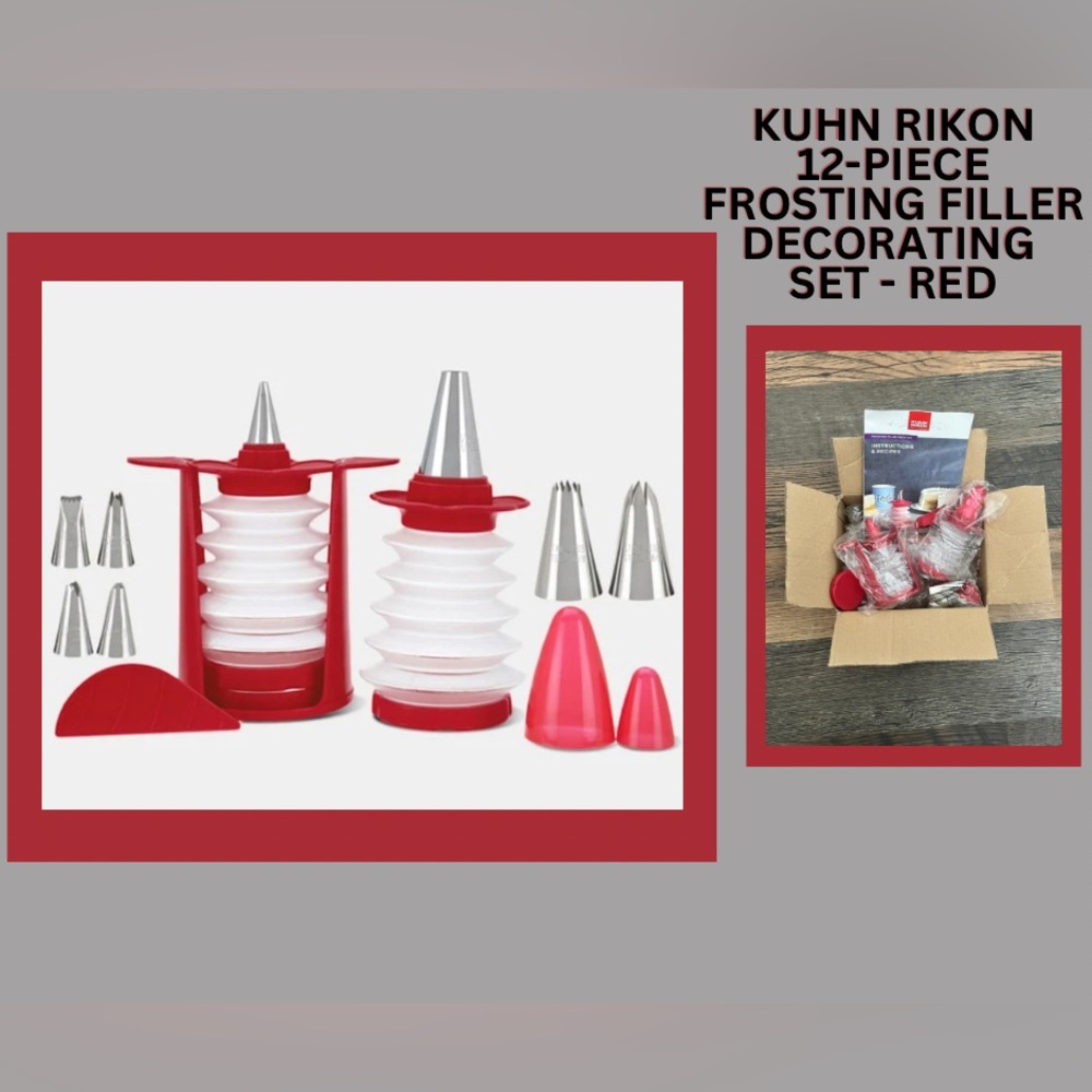 Kuhn Rikon 12-Piece Frosting Filler Decorating Set - Red - New & Sealed